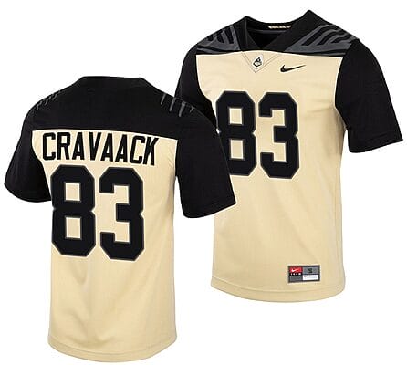 Purdue Boilermakers Jack Cravaack Jersey #83 College Football Gold Vapor Untouchable