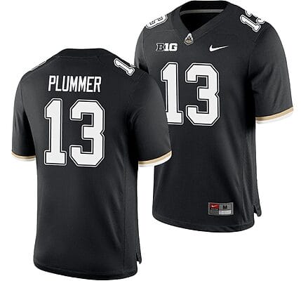 Purdue Boilermakers Jack Plummer Jersey #13 College Football Game Black