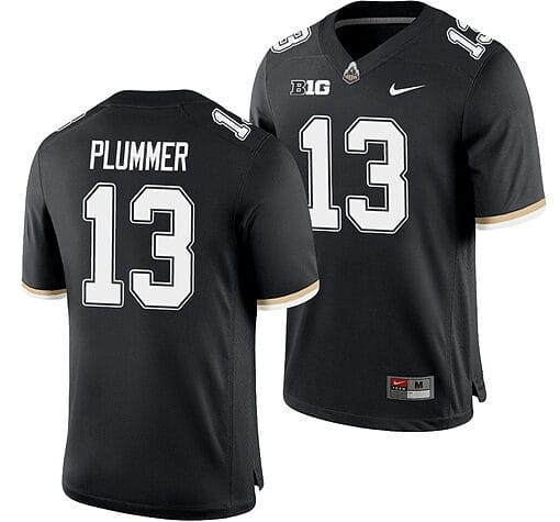 Purdue Boilermakers Jack Plummer Jersey #13 College Football Game Black