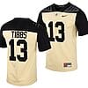 Purdue Boilermakers Jaron Tibbs Jersey #13 College Football Gold Vapor Untouchable