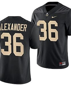 Purdue Boilermakers Jaylan Alexander Jersey #36 College Football Black