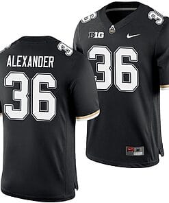 Purdue Boilermakers Jaylan Alexander Jersey #36 College Football Game Black