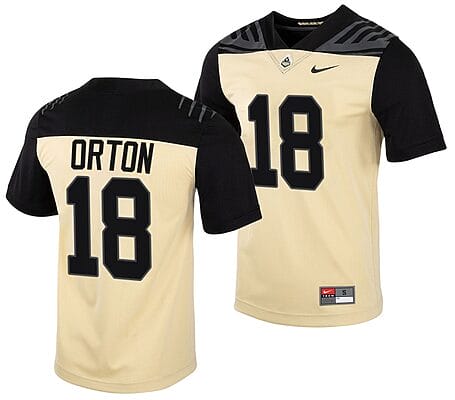 Purdue Boilermakers Kyle Orton Jersey #18 College Football Gold Vapor Untouchable
