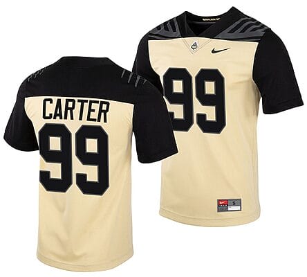 Purdue Boilermakers Micah Carter Jersey #99 College Football Gold Vapor Untouchable