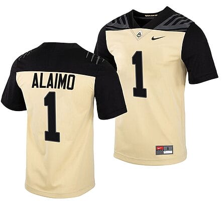 Purdue Boilermakers Michael Alaimo Jersey #1 College Football Gold Vapor Untouchable