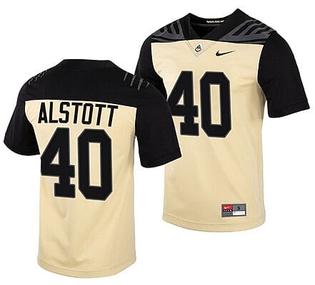 Purdue Boilermakers Mike Alstott Jersey #40 College Football Gold Vapor Untouchable