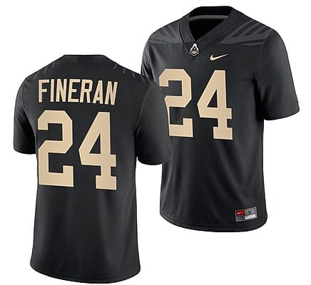 Purdue Boilermakers Mitchell Fineran Jersey #24 College Football Black