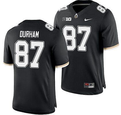 Purdue Boilermakers Payne Durham Jersey #87 College Football Game Black