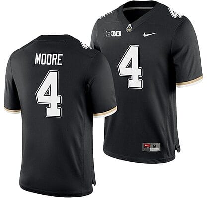 Purdue Boilermakers Rondale Moore Jersey #4 College Football Game Black