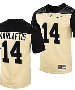 Purdue Boilermakers Yanni Karlaftis Jersey #14 College Football Gold Vapor Untouchable