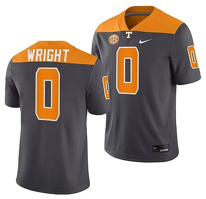 Tennessee Volunteers #00 Darnell Wright Jersey 2023 Smokey Grey Alternate Football