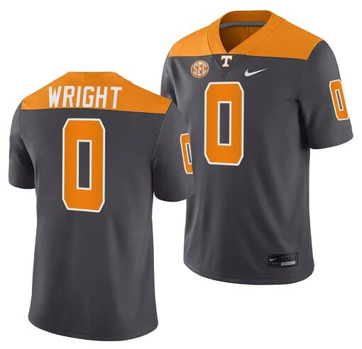 Tennessee Volunteers #00 Darnell Wright Jersey 2023 Smokey Grey Alternate Football