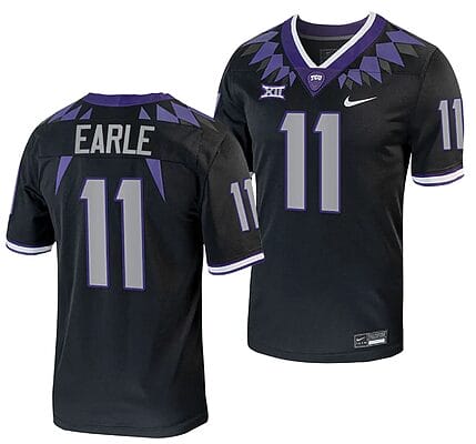 TCU Horned Frogs JoJo Earle Jersey #11 Alternate College Football Black Replica