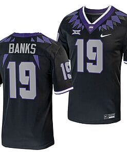 TCU Horned Frogs Shadrach Banks Jersey #19 Alternate College Football Black Replica