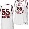 TaLon Cooper Jersey #55 South Carolina Gamecocks Basketball Throwback Replica White