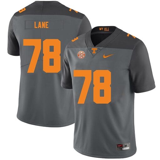 Tennessee Volunteers #78 Ollie Lane Jersey College Football New Gray