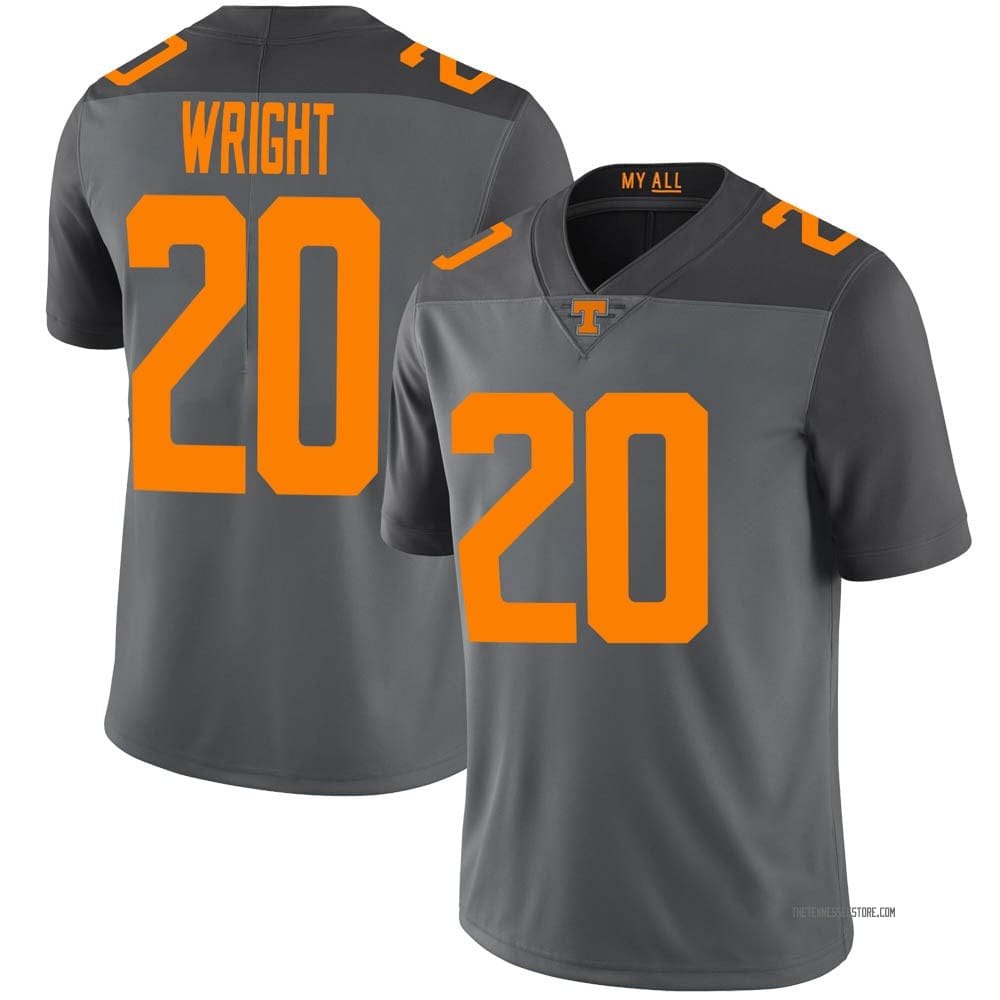 Tennessee Volunteers #20 Jaylen Wright Jersey College Football Gray