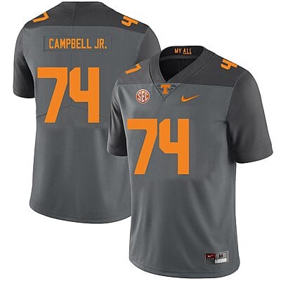 Tennessee Volunteers #74 John Campbell Jr Jersey College Football New Gray