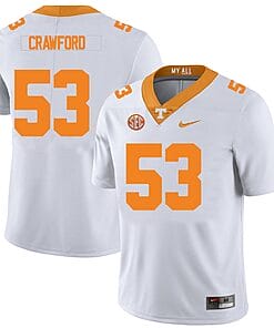 Tennessee Volunteers #53 Jeremiah Crawford Jersey College Football New White