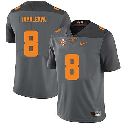 Tennessee Volunteers #8 Nico Lamaleava Jersey College Football Gray