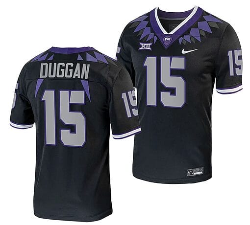 TCU Horned Frogs Max Duggan Jersey #15 Alternate College Football Black Replica