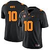 Tennessee Volunteers #10 Squirrel White Jersey College Football New Black