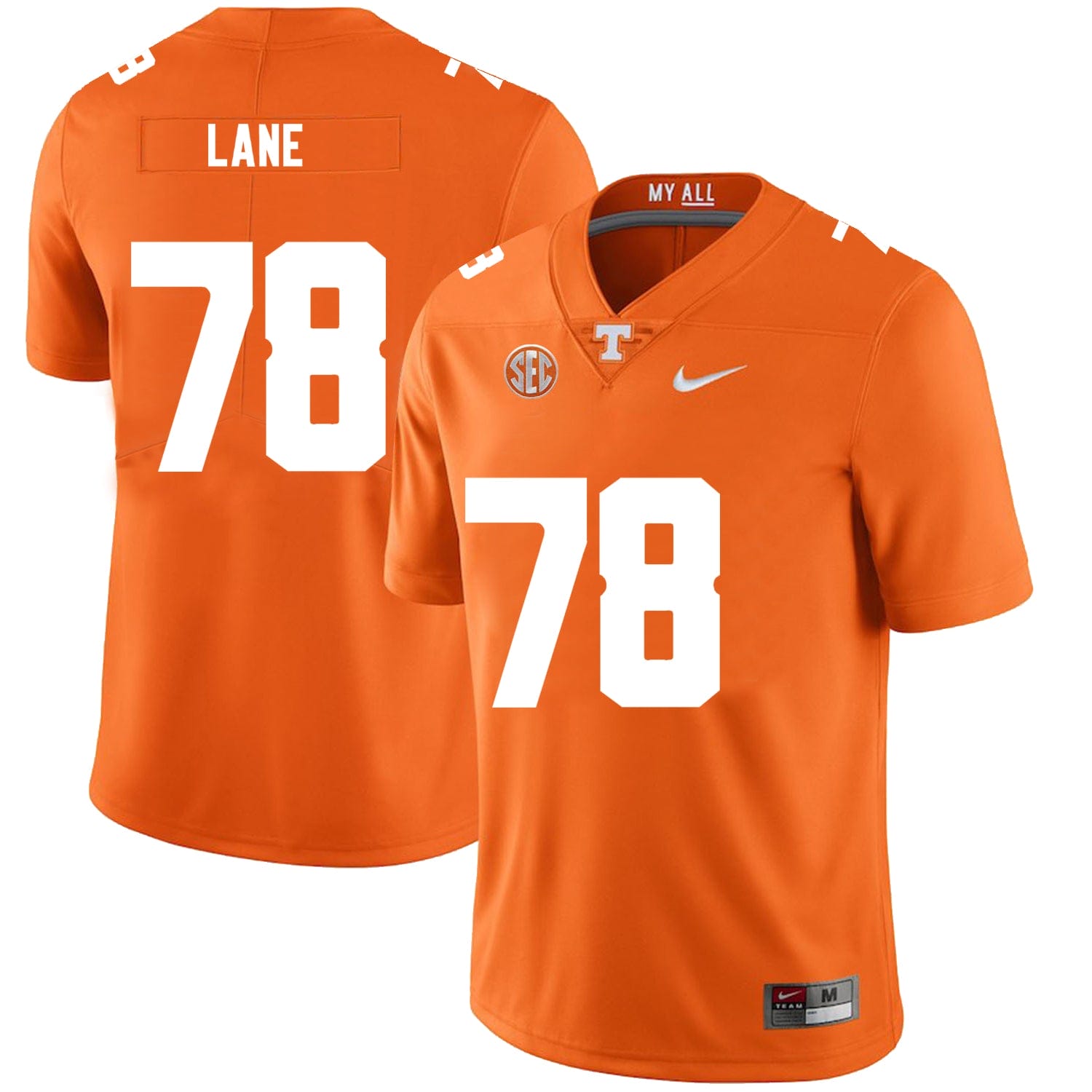 Tennessee Volunteers #78 Ollie Lane Jersey College Football New Orange
