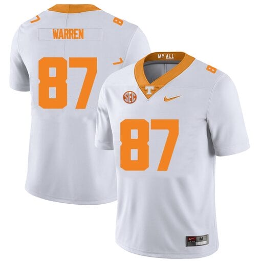 Tennessee Volunteers #87 Jacob Warren Jersey College Football New White