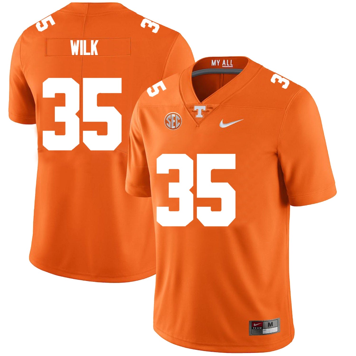 Tennessee Volunteers #35 Patrick Wilk Jersey College Football New Orange