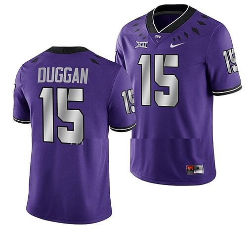 TCU Horned Frogs Max Duggan Jersey #15 Untouchable College Football Game Purple