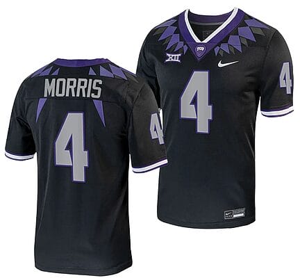 TCU Horned Frogs Chandler Morris Jersey #4 Alternate College Football Black Replica