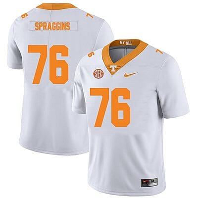 Tennessee Volunteers #76 Javontez Spraggins Jersey College Football New White