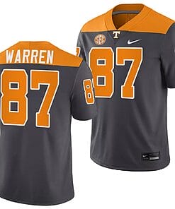 Tennessee Volunteers #87 Jacob Warren Jersey 2023 Artful Dodger Smokey Grey Alternate Football
