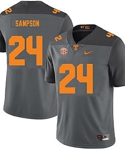 Tennessee Volunteers #24 Dylan Sampson Jersey College Football New Gray