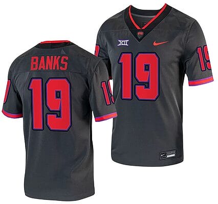 TCU Horned Frogs Shadrach Banks Jersey #19 Alternate College Football Grey Replica