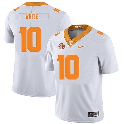 Tennessee Volunteers #10 Squirrel White Jersey College Football New White