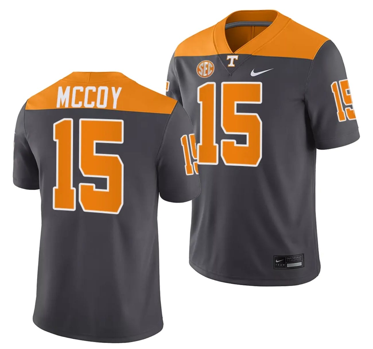 Tennessee Volunteers #15 Bru McCoy Jersey 2023 Artful Dodger Smokey Grey Alternate Football