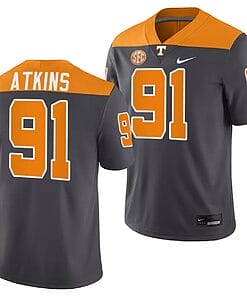 Tennessee Volunteers #91 Doug Atkins Jersey 2023 Artful Dodger Smokey Grey Alternate Football