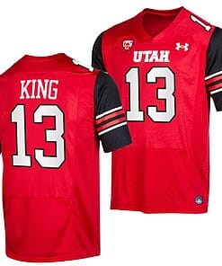 Utah Utes #13 Landen King Jersey College Football Red