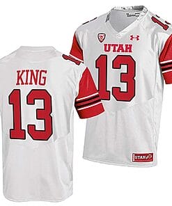 Utah Utes #13 Landen King Jersey College Football White