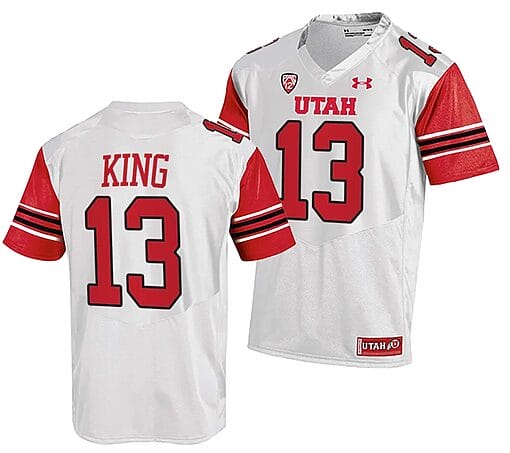 Utah Utes #13 Landen King Jersey College Football White