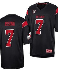 Utah Utes #7 Cameron Rising Jersey Throwback College Football Black