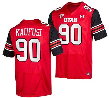 Utah Utes #90 Devin Kaufusi Jersey College Football Red