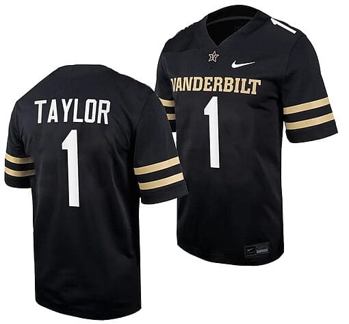 Vanderbilt Commodores CJ Taylor Jersey #1 Home College Football Black