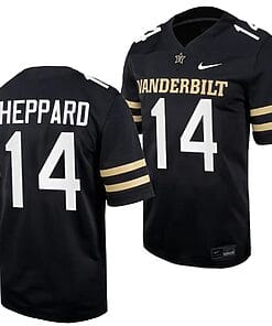 Vanderbilt Commodores Will Sheppard Jersey #14 Home College Football Black