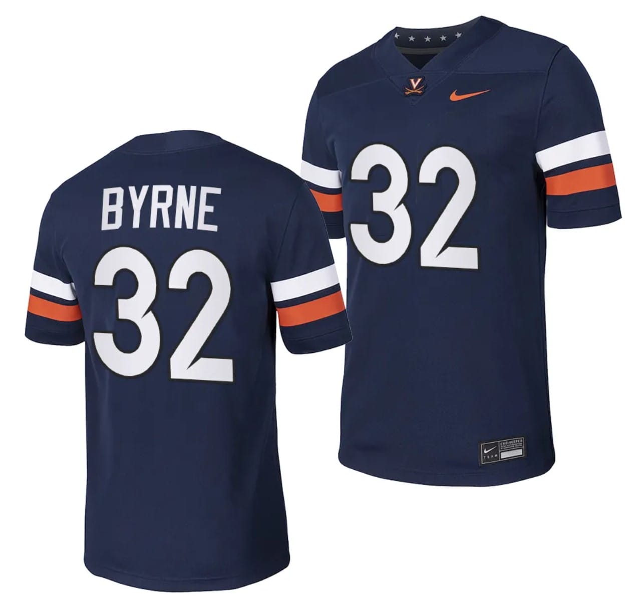 Virginia Cavaliers Luke Byrne Jersey #32 College NIL Football Game 2023 Navy