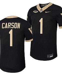 Wake Forest Demon Deacons Caelen Carson Jersey #1 Home College Football Replica Black