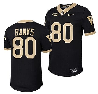 Wake Forest Demon Deacons Jahmal Banks Jersey #80 Home College Football Replica Black