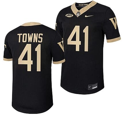 Wake Forest Demon Deacons Will Towns Jersey #41 Home College Football Replica Black