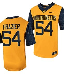 West Virginia Mountaineers Zach Frazier Jersey #54 Football Game Country Roads Gold
